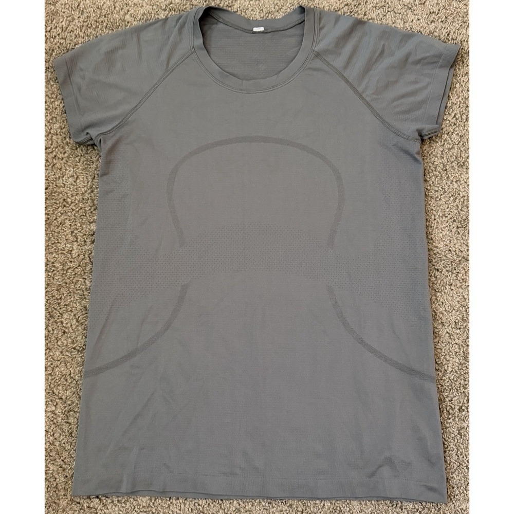Lululemon Swiftly Tech Tee Shirt Women Gray Crew Neck Short Sleeve Size 12